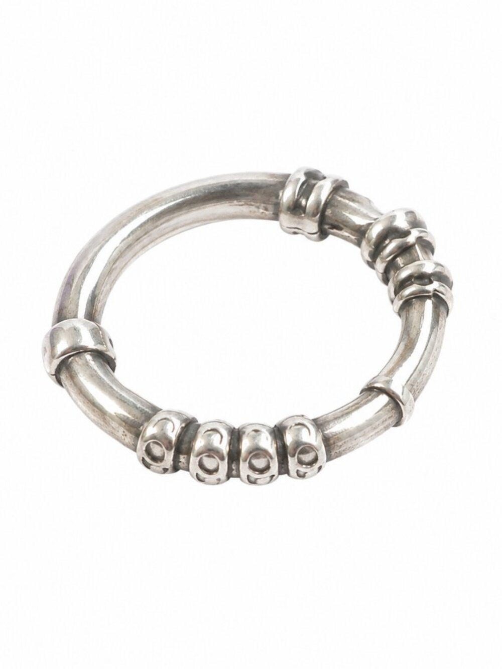 Soviet Solid Silver Hinged Bracelet Handmade USSR Vintage